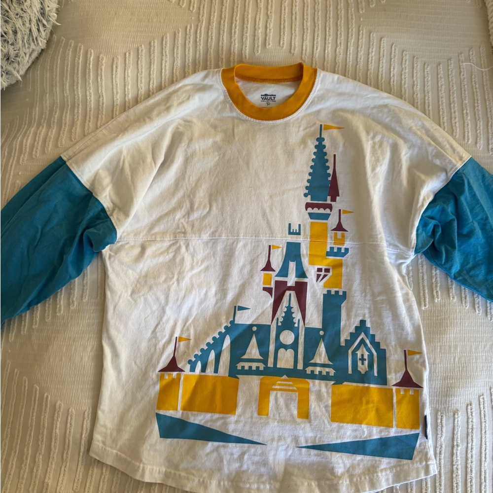 Kids Castle Graphic Long Sleeve Shirt - White and Blue